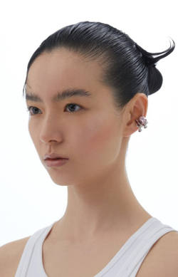 KVK THE BLOSSOM Peach Crystal Pendant Ear