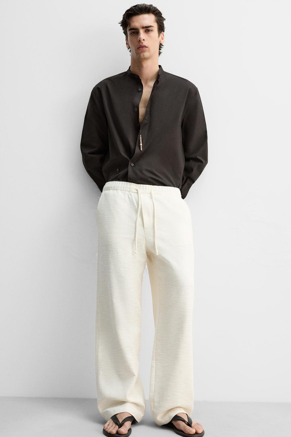 Брюки relaxed fit из рельефной ткани