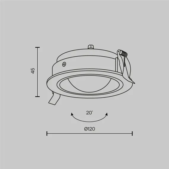 Встраиваемый светильник Линза / Lens 12 Вт 3000 К 70° IP 44 Technical dl105-12w3k-w