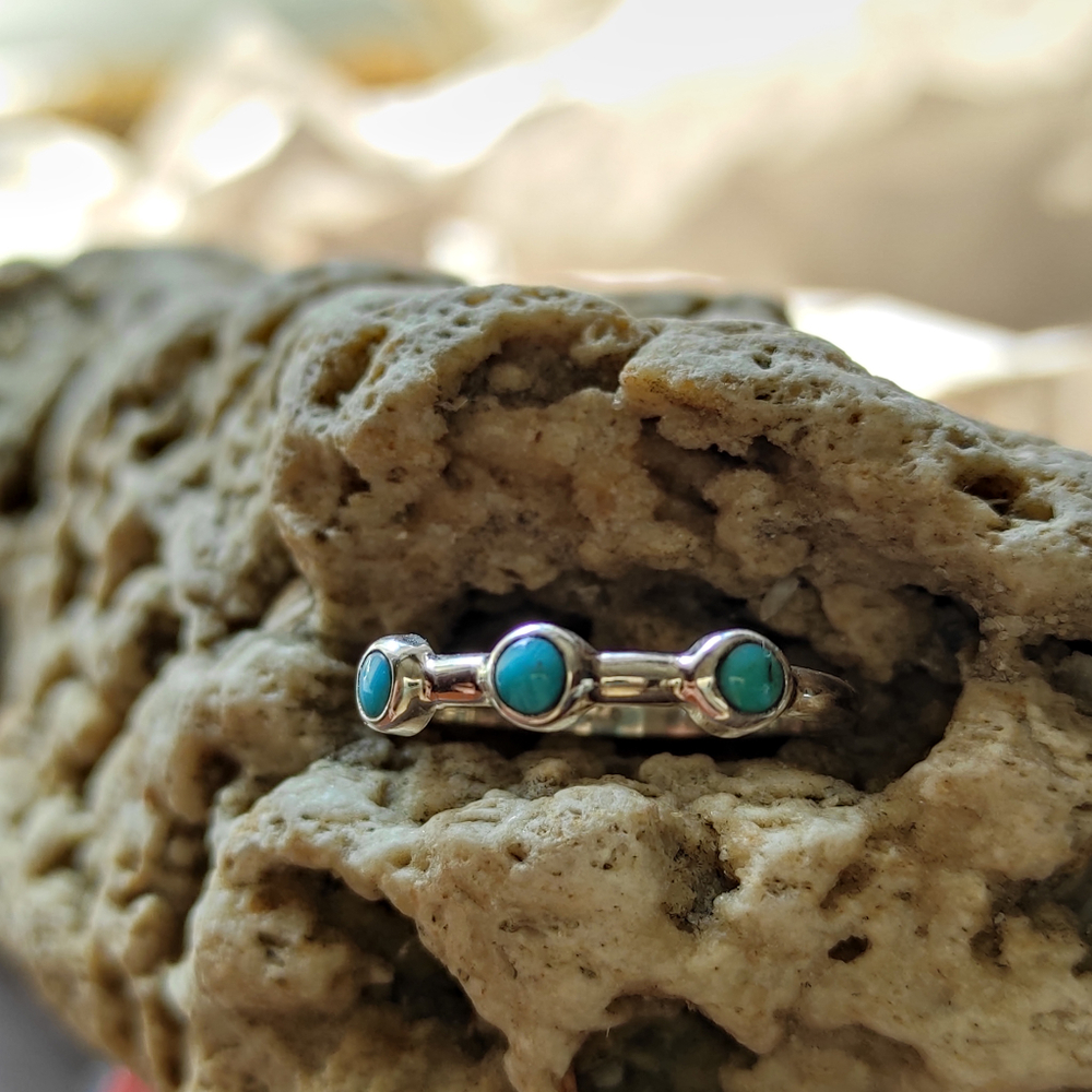 Кольцо ПАРАД ПЛАНЕТ-2, серебро/бирюза