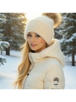 шапка ангора с меховым помпоном зимняя пушистая стильная
