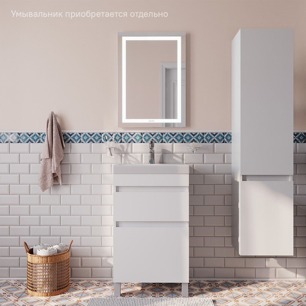 Тумба напольная с ящиками IDDIS Zodiac, белая, 50 см, ZOD5CBFi95