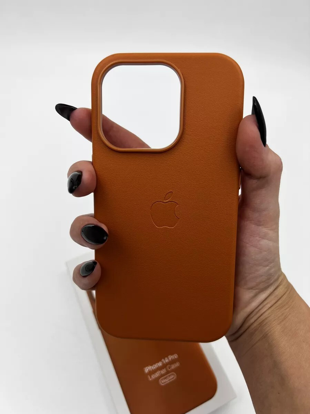 Кожаный чехол Leather Case iPhone 14 Pro | Saddle Brown Светло Коричневый