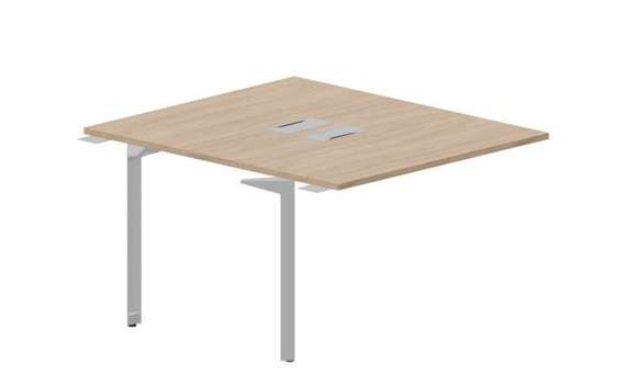 Составной стол на 2 рабочих места 118х136,6х75см (2 металлических  аутлета) - приставной элемент