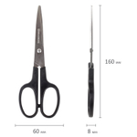 Ножницы BRAUBERG "Standard" 160 мм черные классической формы 2-х сторонняя заточка (6 штук в упаковке)