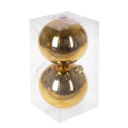 GAEM Набор из 2шт Украшение новогоднее Шар "Золотой дуэт", D 10 см, L20 W10 H10 см