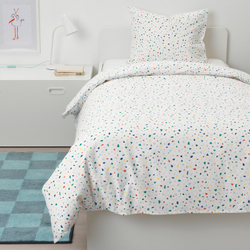 IKEA MÖJLIGHET  (ИКЕА МÖЙЛИГХЕТ)  -  Пододеяльник и наволочка, белый/мозаичный рисунок, 150x200/50x60 см