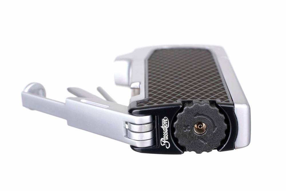 Зажигалка трубочная Passatore с тампером, черная-хром