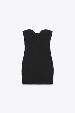 ZARA КОРОТКОЕ ПЛАТЬЕ С ЦВЕТАМИ, ЧЕРНЫЙ