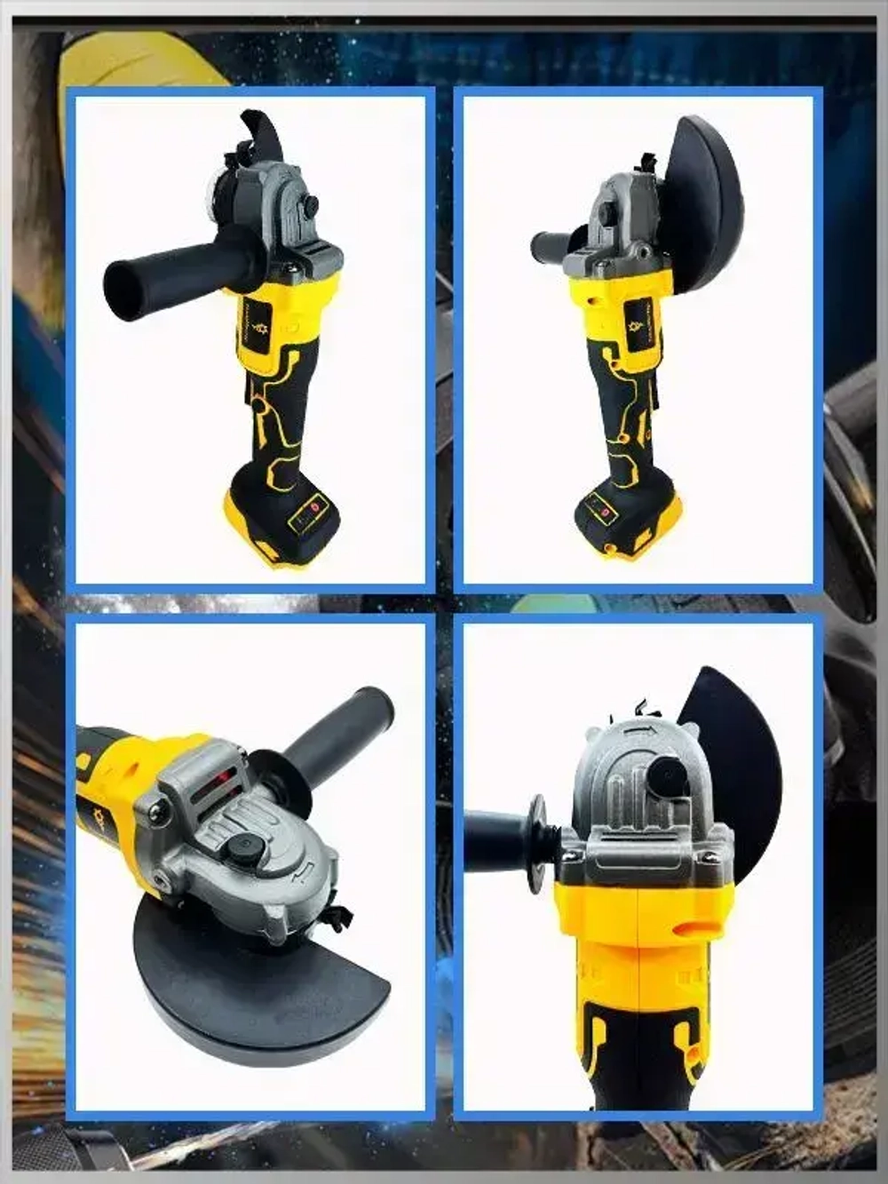 ТехноМастер TooL Аккумуляторная угловая шлифовальная машина с бесщеточным двигателем 125 мм 21 В,Батарейки в комплект не входят.