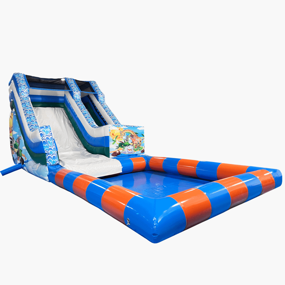 Водная горка с бассейном «Зверопой-2», 10×4×4,5 м