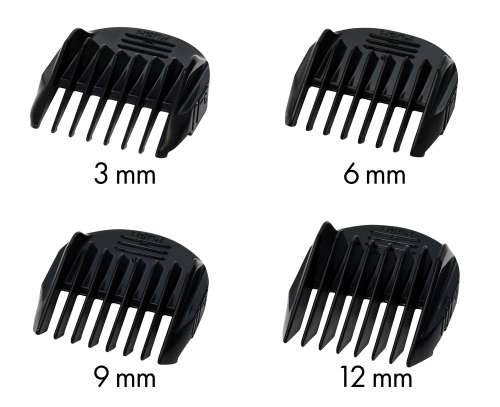 Набор насадок Jaguar 3, 6, 9, 12 мм для машинки J-Cut 60 Li