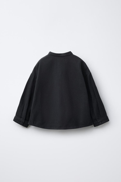 ZARA РУБАШКА В КЛЕТКУ С ВЫШИВКОЙ И КАРМАНОМ, СЕРЫЙ