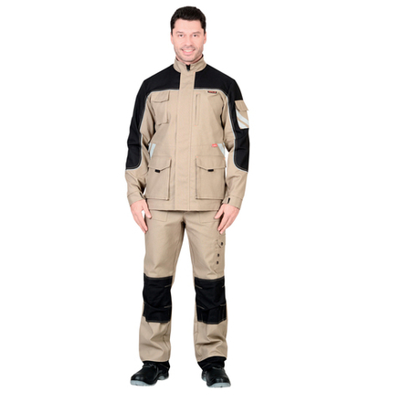 Куртка СИРИУС-ВЕСТ-ВОРК бежевый с черным пл. 275 г/кв.м