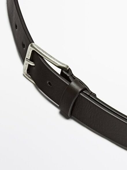 Massimo Dutti Ремень из мягкой кожи наппа, зеленый