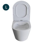 Унитаз подвесной безободковый WAVE TREND сид. дюропласт, м/л, быстр, БЕЛЫЙ глянец (L)