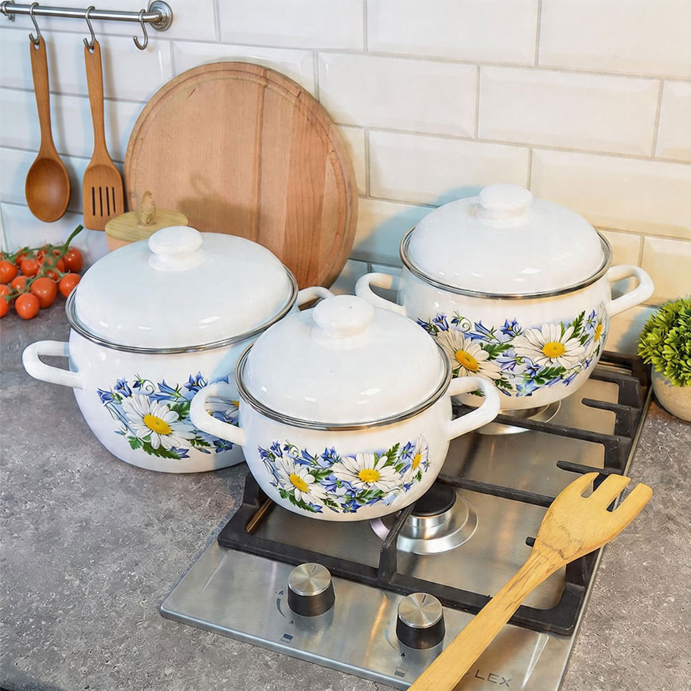Набор кастрюль "Ромашковое поле"