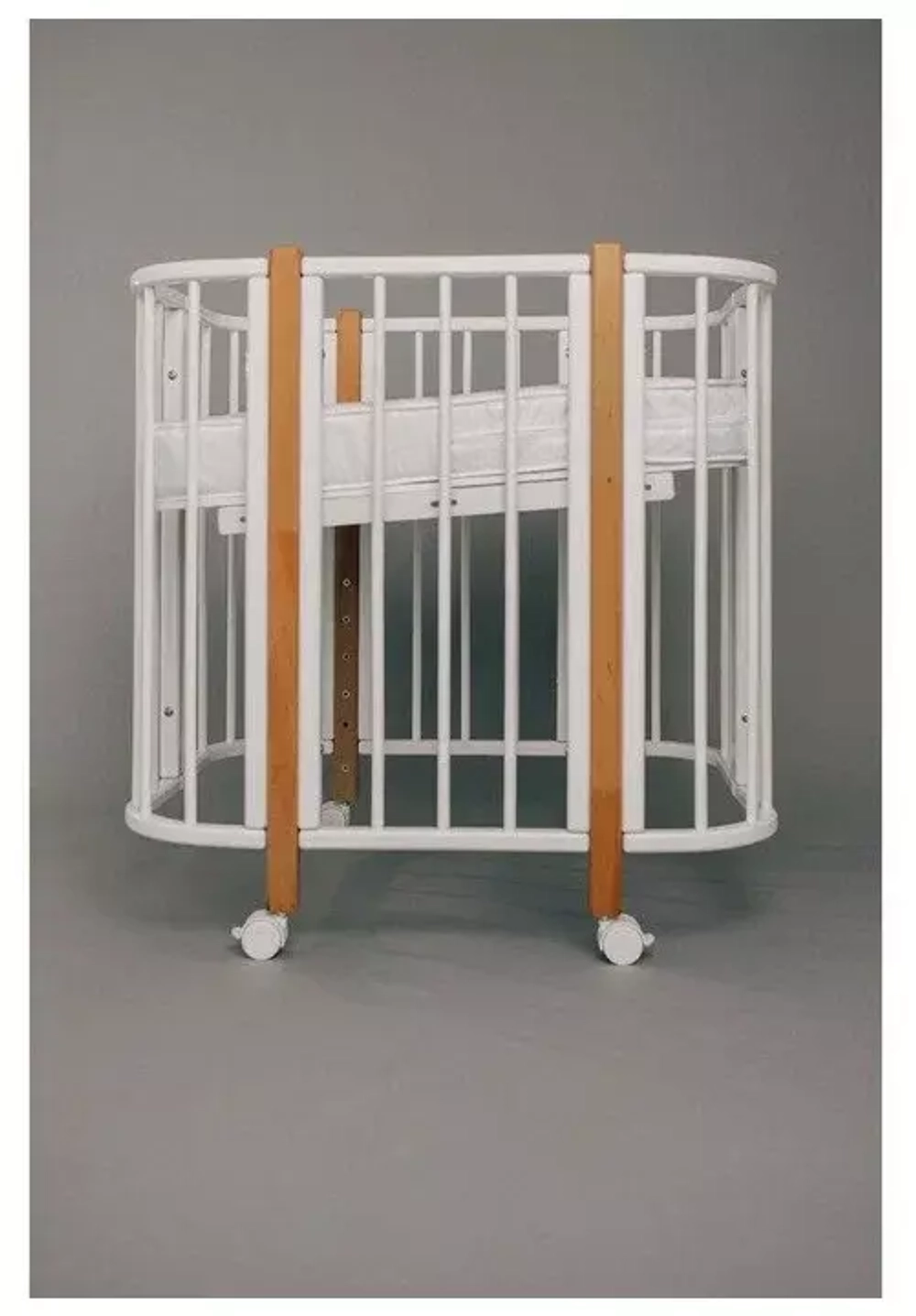 Кроватка-трансформер 4 в 1 "МеrryHappy Caramel" (МерриХэппи Карамель) 120*60 см, белый + бук