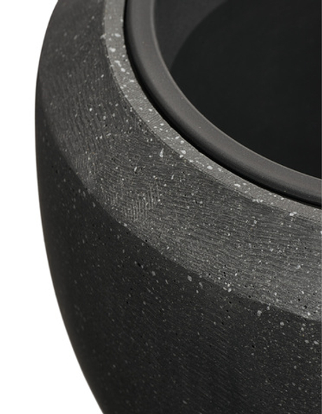 Кашпо TREEZ Effectory - серия Quartz - Чаша Design - Чёрный кварц