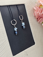 Колье ручной работы из речного жемчуга и аквамарина "Рыбка"