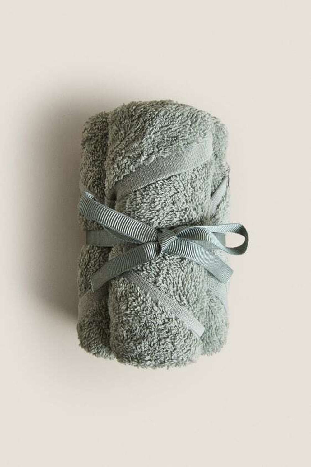 ZARA HOME ХЛОПКОВОЕ ПОЛОТЕНЦЕ (НАБОР ИЗ 3 ШТУК), СИНЕ-ЗЕЛЕНЫЙ