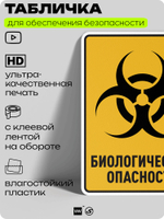 Табличка для обеспечения безопасности "Биологическая опасность", для производства, предприятия, организаций, 40х30 см, Silver Plane x Айдентика Технолоджи