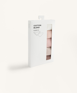 OYSHO Набор из пяти классических трусиков из смесовой хлопковой ткани, бежево-розовый