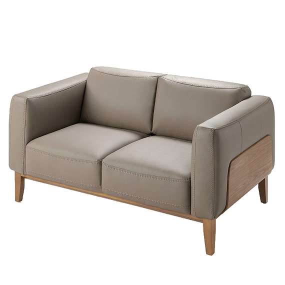 Двухместный диван Angel Cerda 5353-2P, серо-бежевая кожа