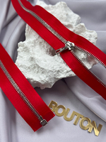 Молния металл, Riri, разъёмная 1 замок, на атласной тесьме, 4 мм, 65 см, цвет 9426