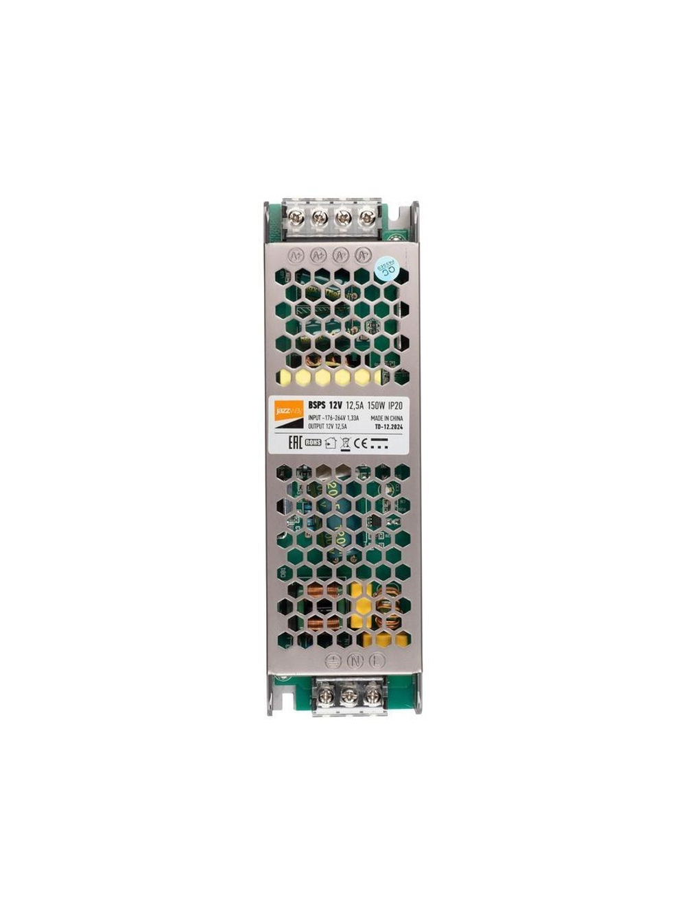 Блок питания для светодиодной ленты 150Вт 12.5А 12В IP20 BSPS метал. JazzWay 3329235A