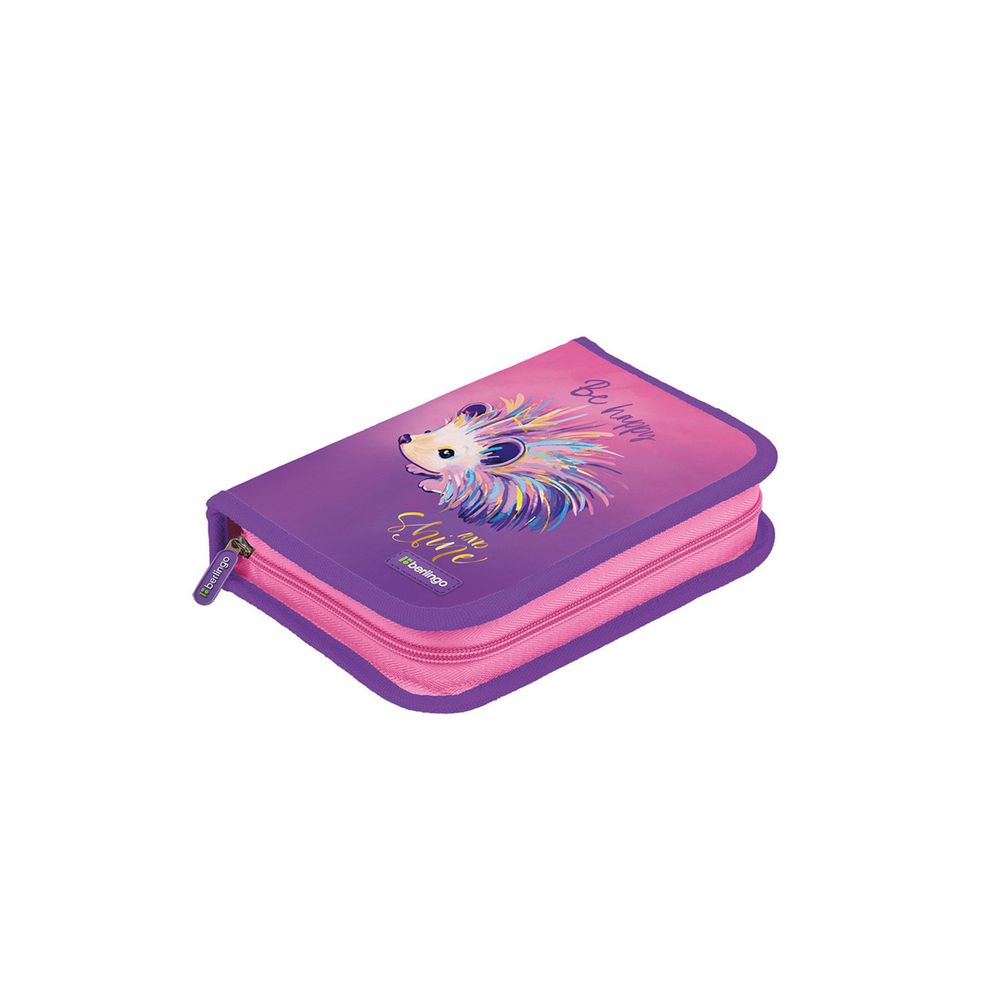 Пенал 1 отделение 200х140х40 Berlingo Hedgehog, откидная планка, ткань