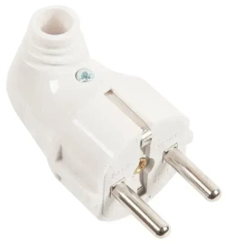 Вилка разборная угловая с заземляющими контактами 16А ВПу11-01-Ст, EVP11-16-01-K01, IEK Белый - 1 шт