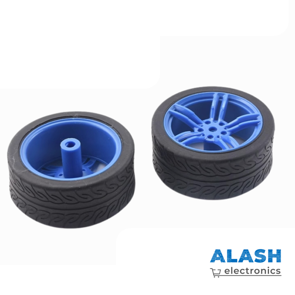 Колесо 65 мм для роботов, синее с черной вставкой