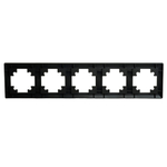 Рамка STEKKER, PFR00-7005-05 5-местная, пластик, серия Катрин, черный 39816