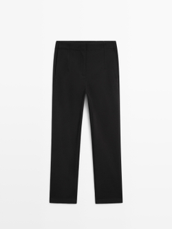 Massimo Dutti Брюки из технической хлопковой смеси, черный