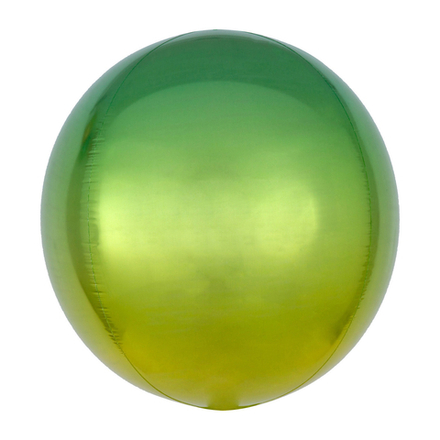 А Сфера 3D, 16"/41 см, Омбре, Желто-зеленый, 1 шт.
