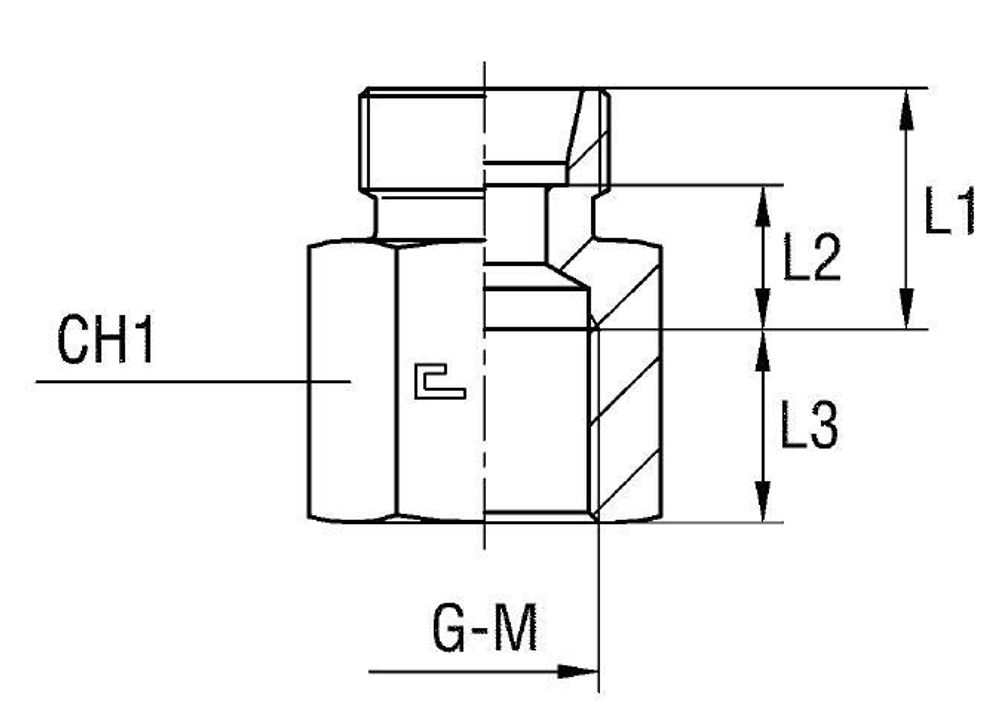 Соединение PS DL08 BSP 1/4&quot; (корпус)