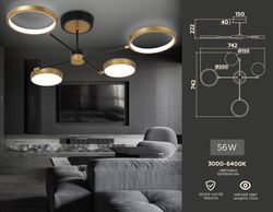Ambrella Потолочный светодиодный светильник с пультом LineTech FL5153