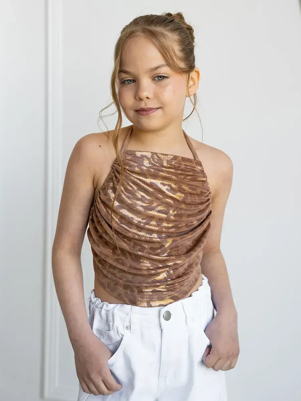 Летний топ для девочки на завязках