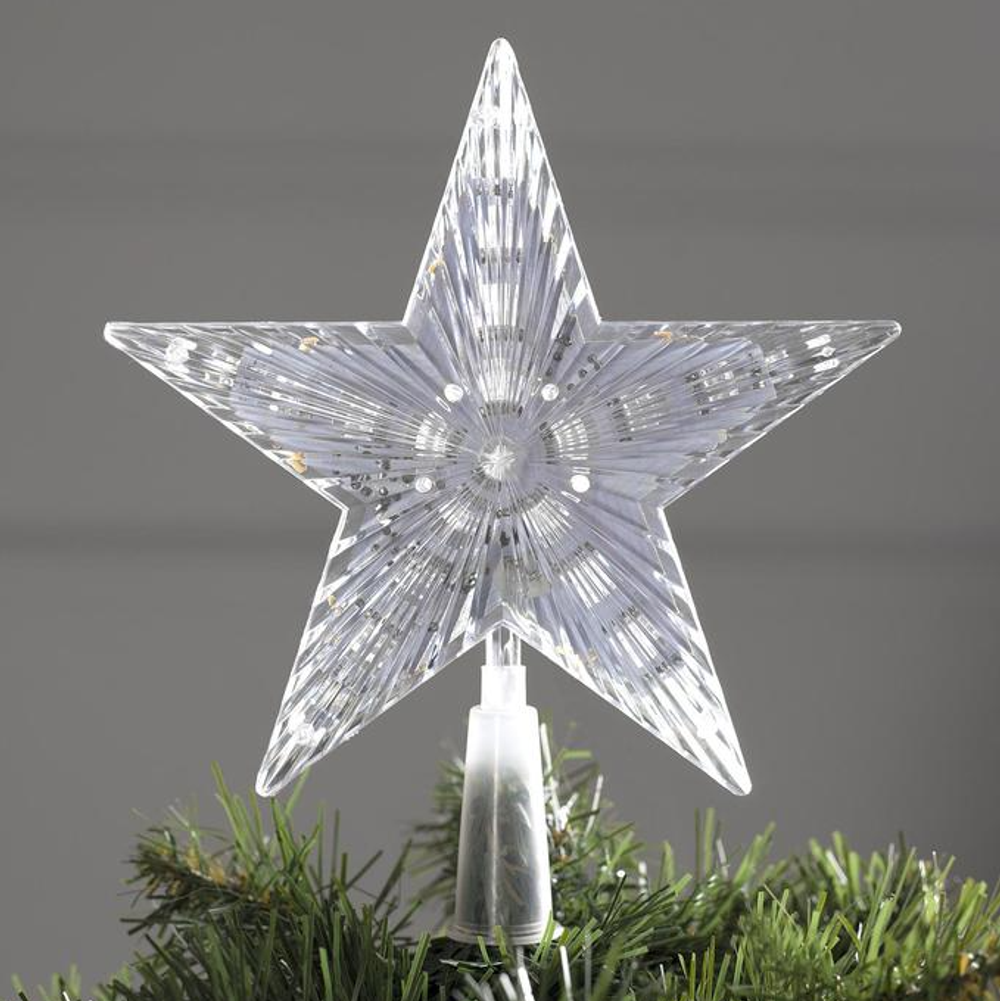 Звезда на макушку 14х17см. Прозрачная цветная RohsLED A2