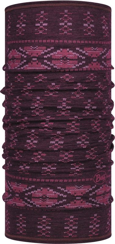 Тонкий шерстяной шарф-труба Buff Wool lightweight Frieze Deep Purple Фото 1