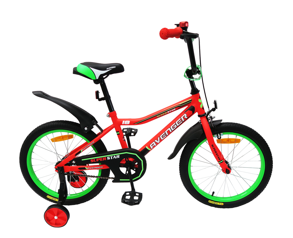 Велосипед 16" AVENGER SUPER STAR, красный/черный