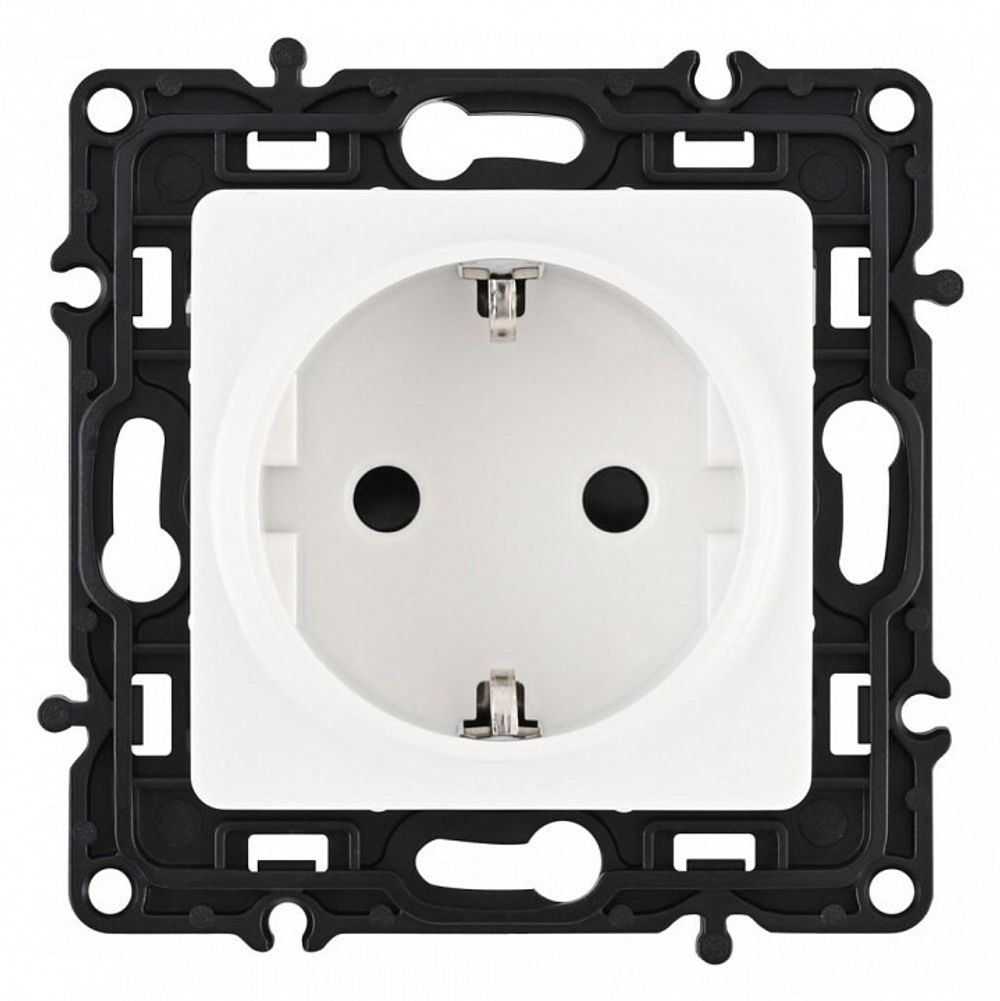 Розетка с заземлением и со шторкой, без рамки Arte Milano am-217 217.40-1.white