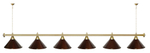 Лампа STARTBILLIARDS 6 пл. (плафоны зеленые,штанга золотая,фурнитура золото)