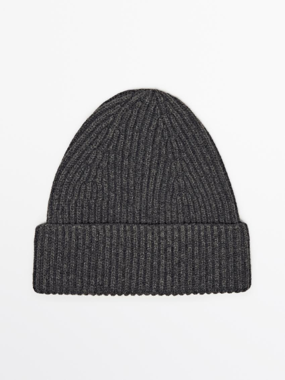 Massimo Dutti Шапка из смесовой шерсти, маренго