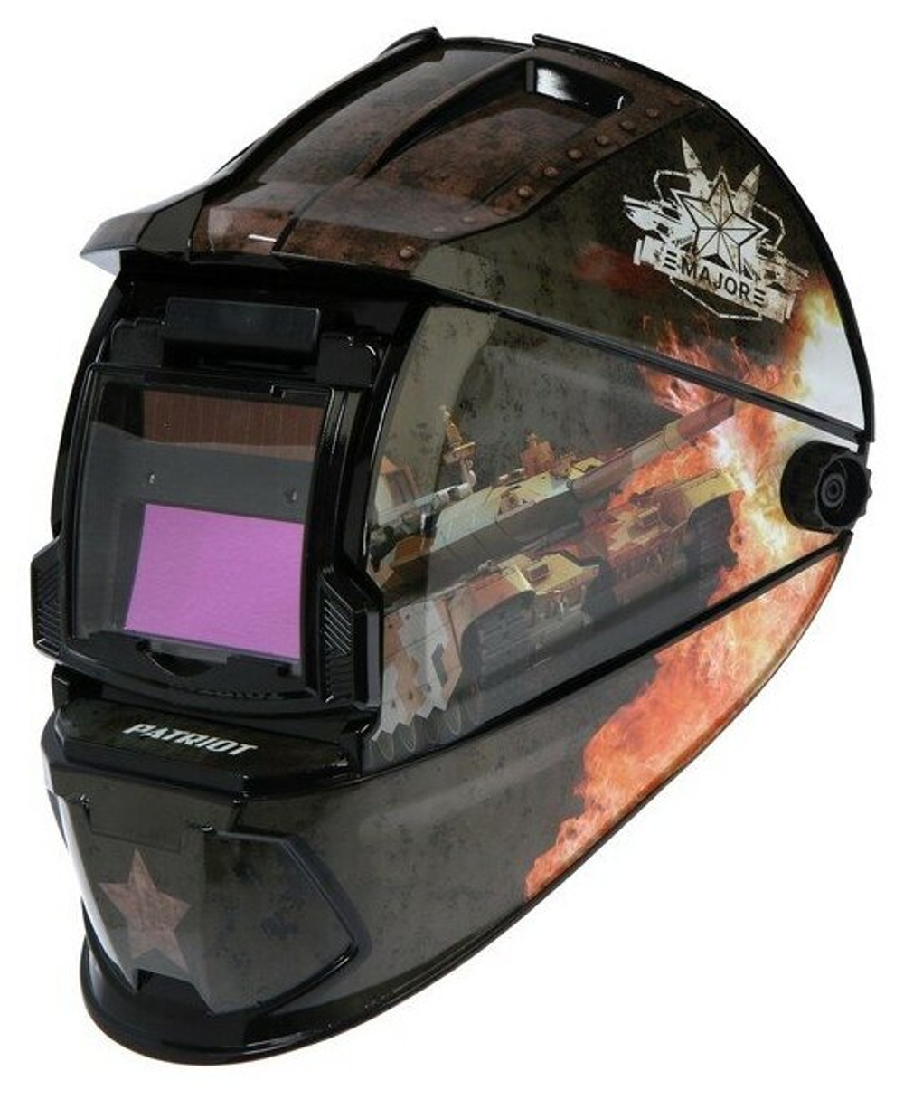 Маска сварщика Patriot WH 300 / 90х35 мм окно / степень затемнения DIN 9-13 / хамелеон / защитная маска для сварки / сварочный шлем