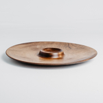 Деревянное блюдо Art of Siberia для подачи шашлыка и закусок с соусницей из дерева сибирский кедр. T76