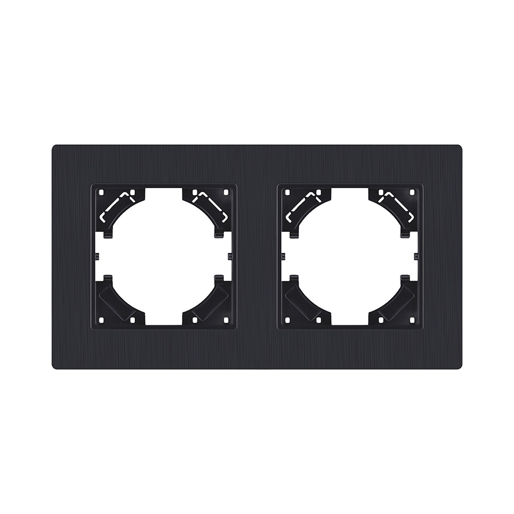 Рамка 2-постовая, черный матовый Kollinger Eleganz Plex EP2BM