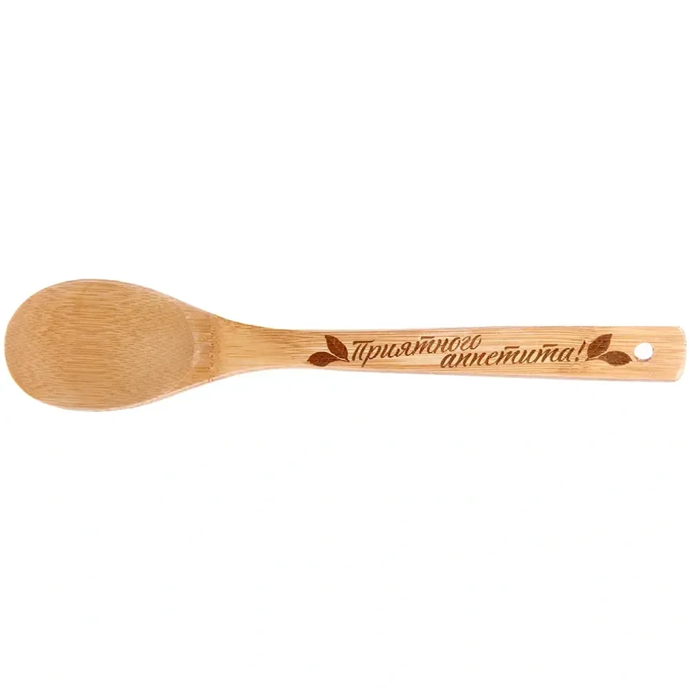 Ложка бамбуковая 30*6см «Приятного аппетита» Селфи