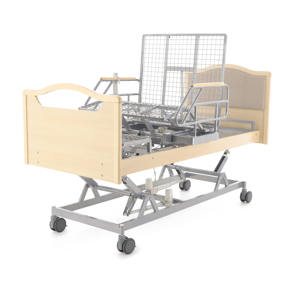 Кровать электрическая Med-Mos DB-2B с поворотным креслом в правую сторону (светлое дерево)